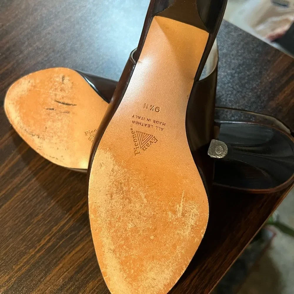 Evan Picone Brown Peep-Toe Heels
